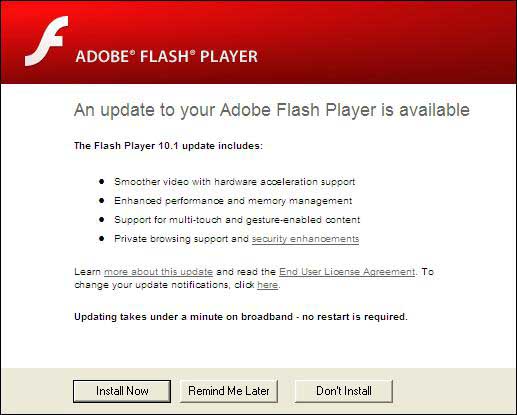 install adobe flash player 10 free download